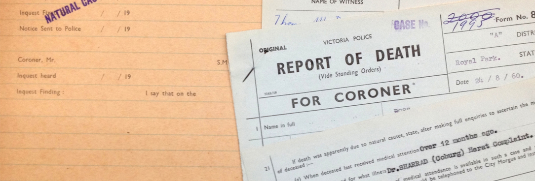 Body Cards, VPRS 10010/P1 Unit 53 Image of a historical death report